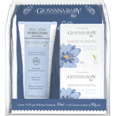 Hidratante giovanna baby 50ml blue+2un sab veg 90g