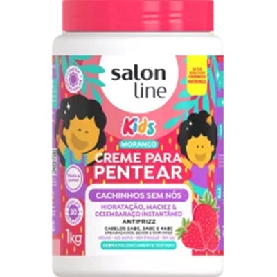 CREME DE PENTEAR SALON LINE 1KG KIDS CACHINHOS SEM NOS MORANGO 