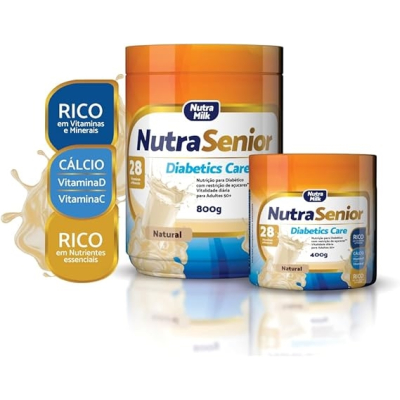 Nutra Senior Adulto 50+ ZERO AÇUCAR Complemento Alimentar 800g - 28 Vitaminas e Minerais (Natural)