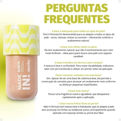 Base liquida tint cor 40 made in melu