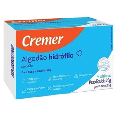 Algodao cremer 25g rolo, cremer 25g