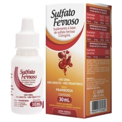 SULFATO FERROSO 125MG 30ML FR